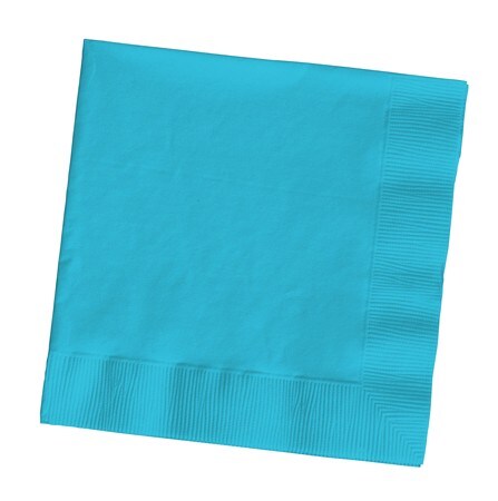 Party Central Club Pack of 500 Turquoise Blue Premium 3-Ply Disposable Beverage Napkins 5&#x22;