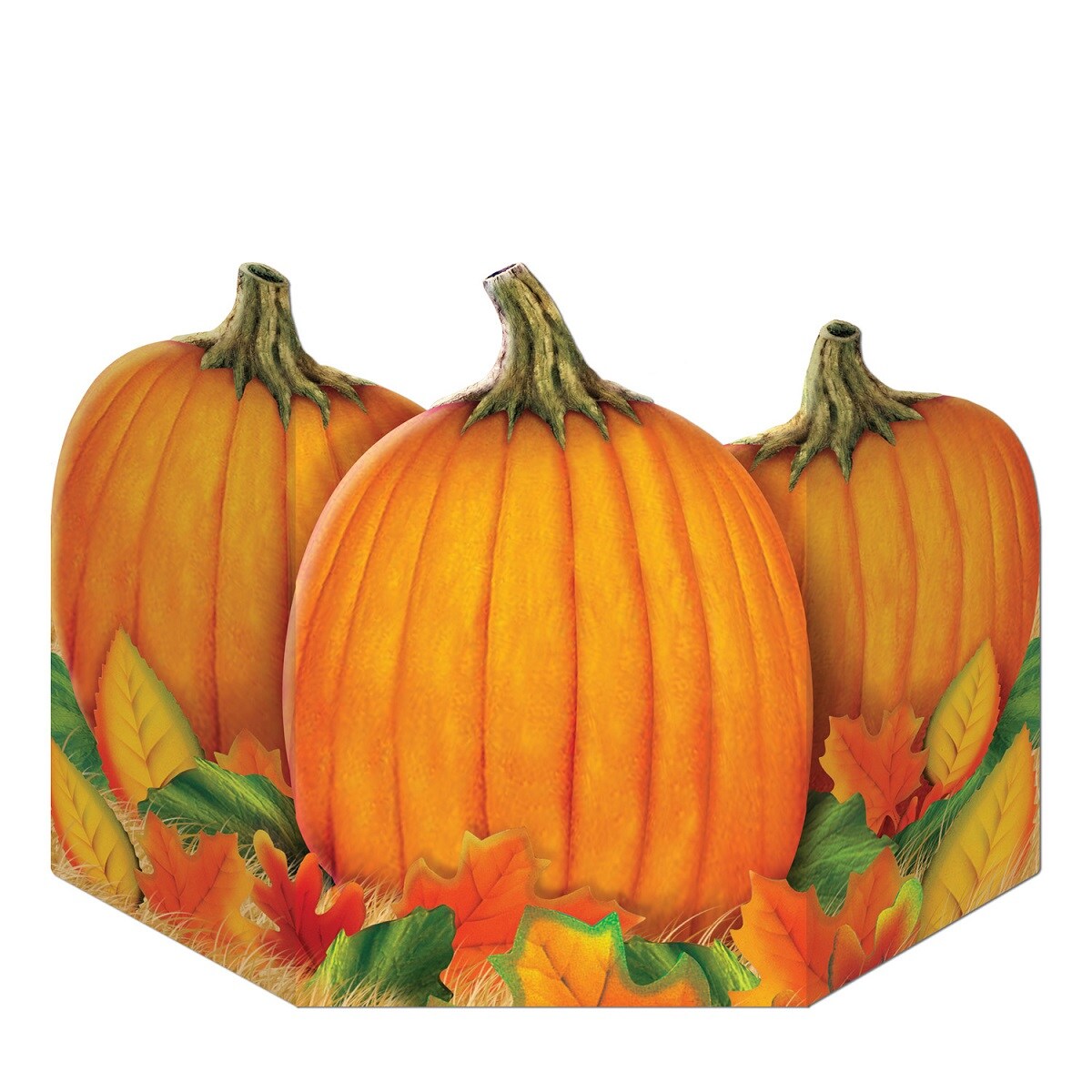Beistle Pack of 6 Orange and Green Fall Harvest Pumpkin Stand-Up Thanksgiving Decoration Photo Props 36"