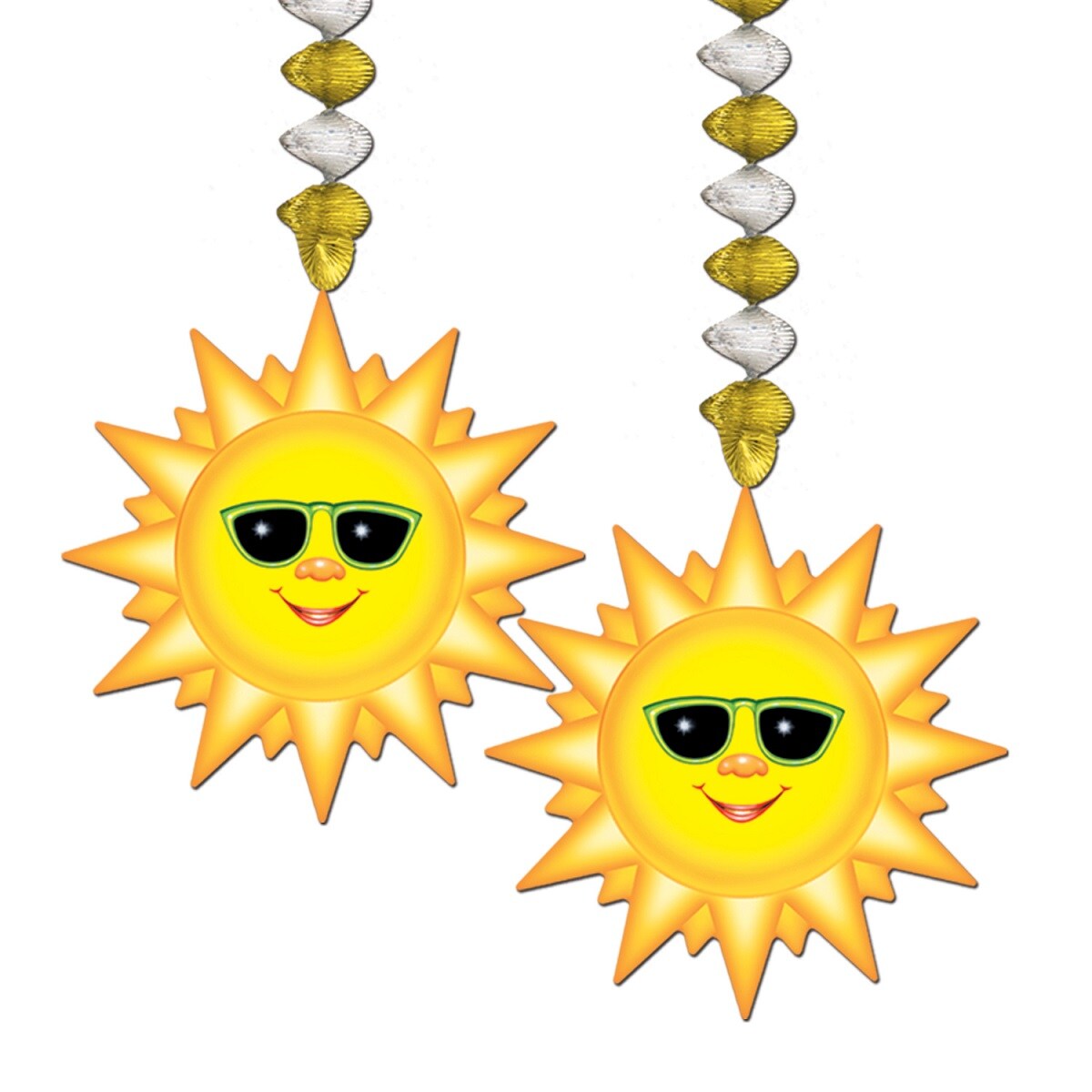 Party Central Club Pack of 24 Metallic Gold and Silver Sunburst Dangler Hanging Decors 30&#x22;