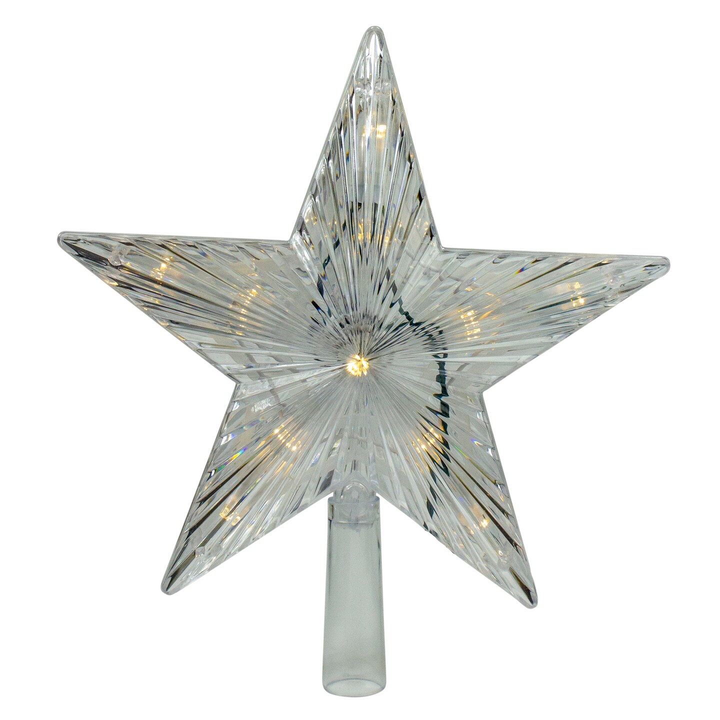 Hofert 9.5&#x22; Lighted White Star Christmas Tree Topper - White and Multicolor LED Lights