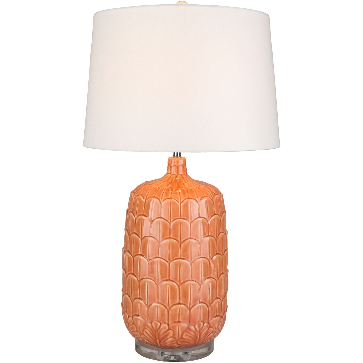 Tiwari Home 30.75&#x22; Modern Design Style Orange Table Lamp with White Linen Shade