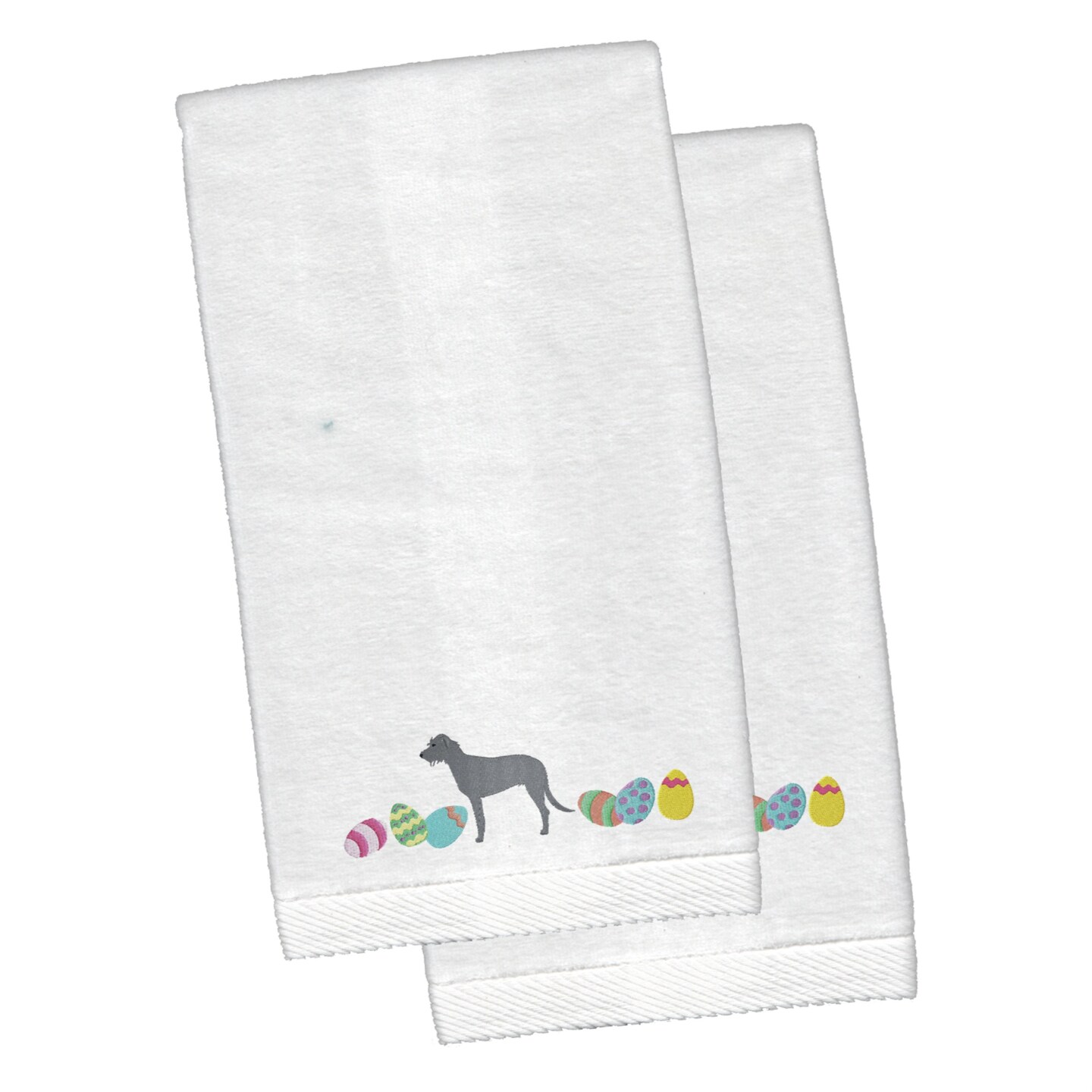 &#x22;Caroline&#x27;s Treasures Irish Wolfhound Easter Emboidered Hand Towels, 26hx16w, Multicolor&#x22;