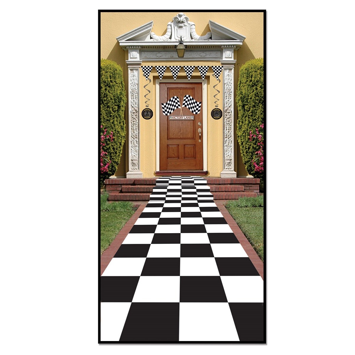 Beistle Pack of 6 Racing Themed Checkered Aisle Runners 24 x 10