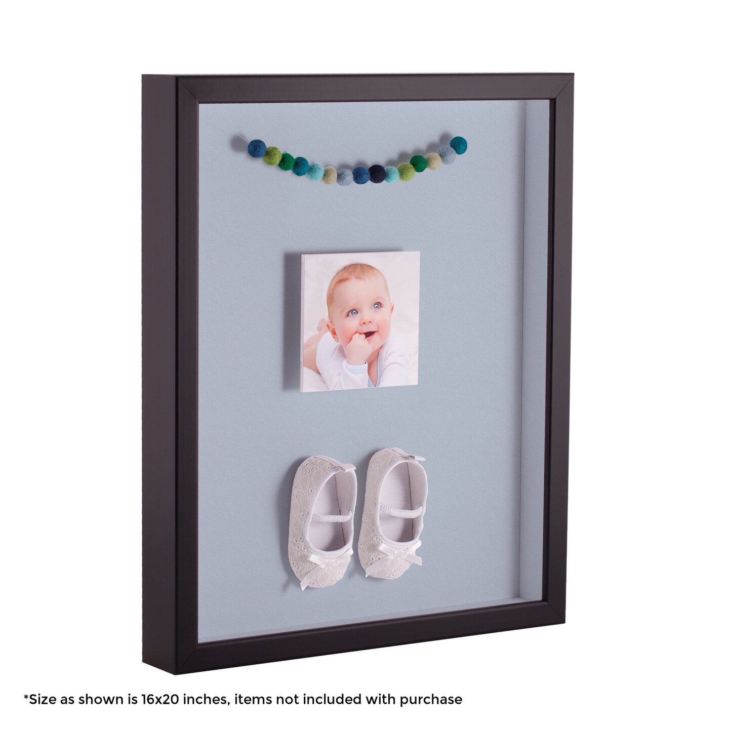 ArtToFrames 22x28 Inch Shadow Box Picture Frame, with a Satin Black Tall 1.00&#x22; Wide Shadowbox frame and Super White Mat Backing (4654)