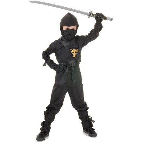 Underwraps Kid's Black and Gold Ninja Halloween Costume - Large