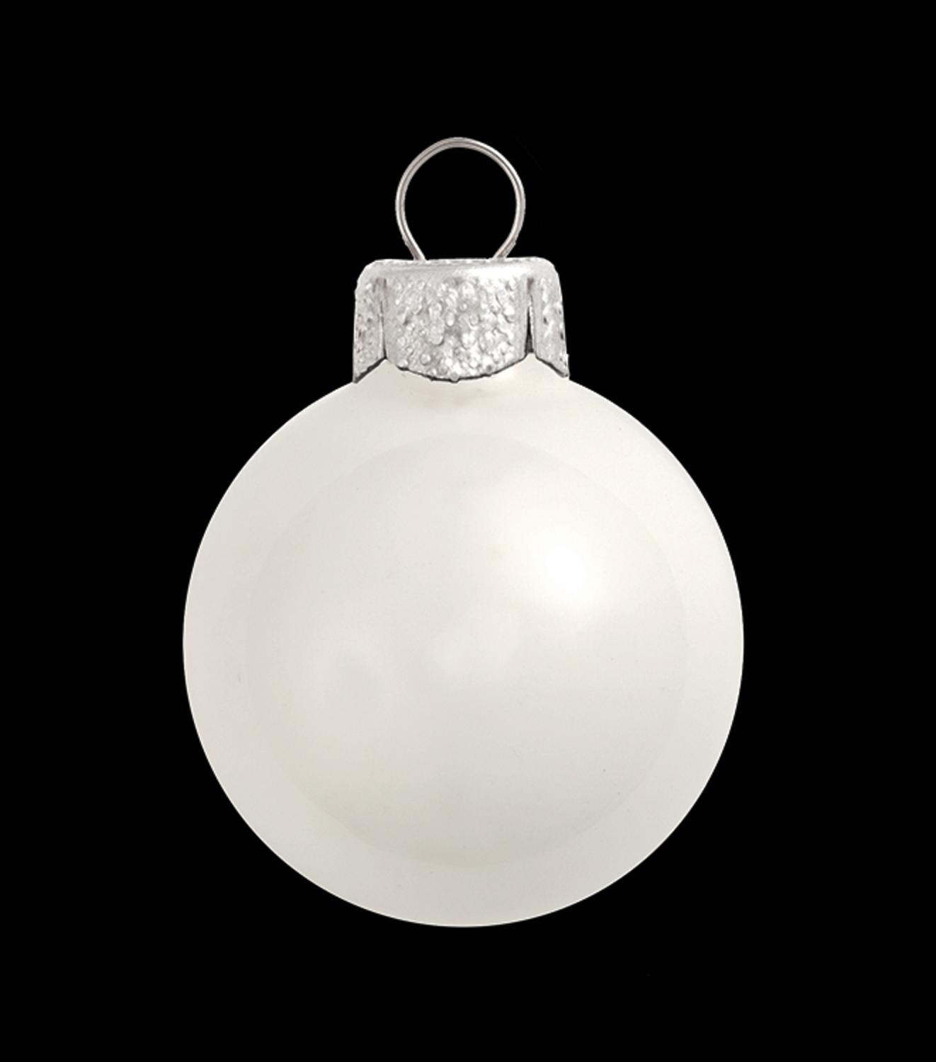 Whitehurst Large Shiny Glass Christmas Ball Ornaments - 6" (150mm) - White - 2ct