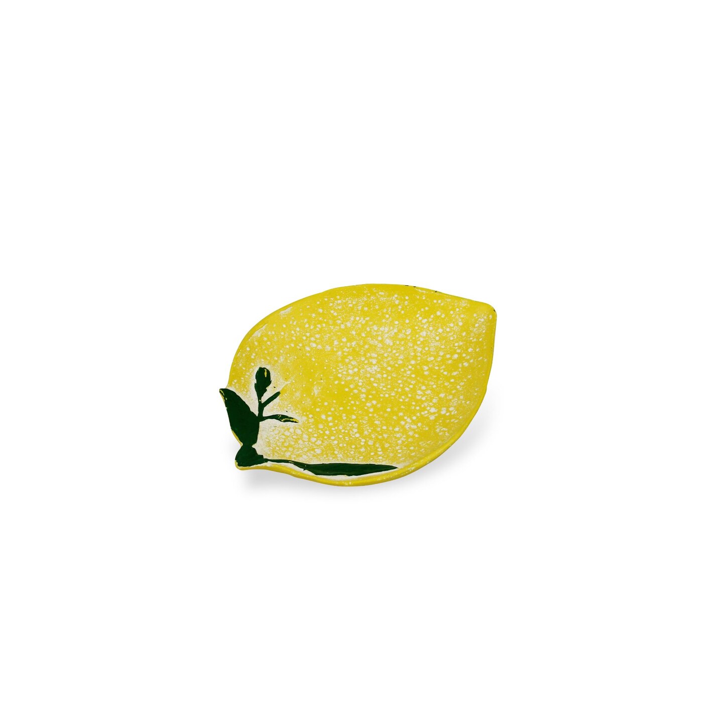 Contemporary Home Living 8&#x22; Yellow Medium Distressed Lemon Tray