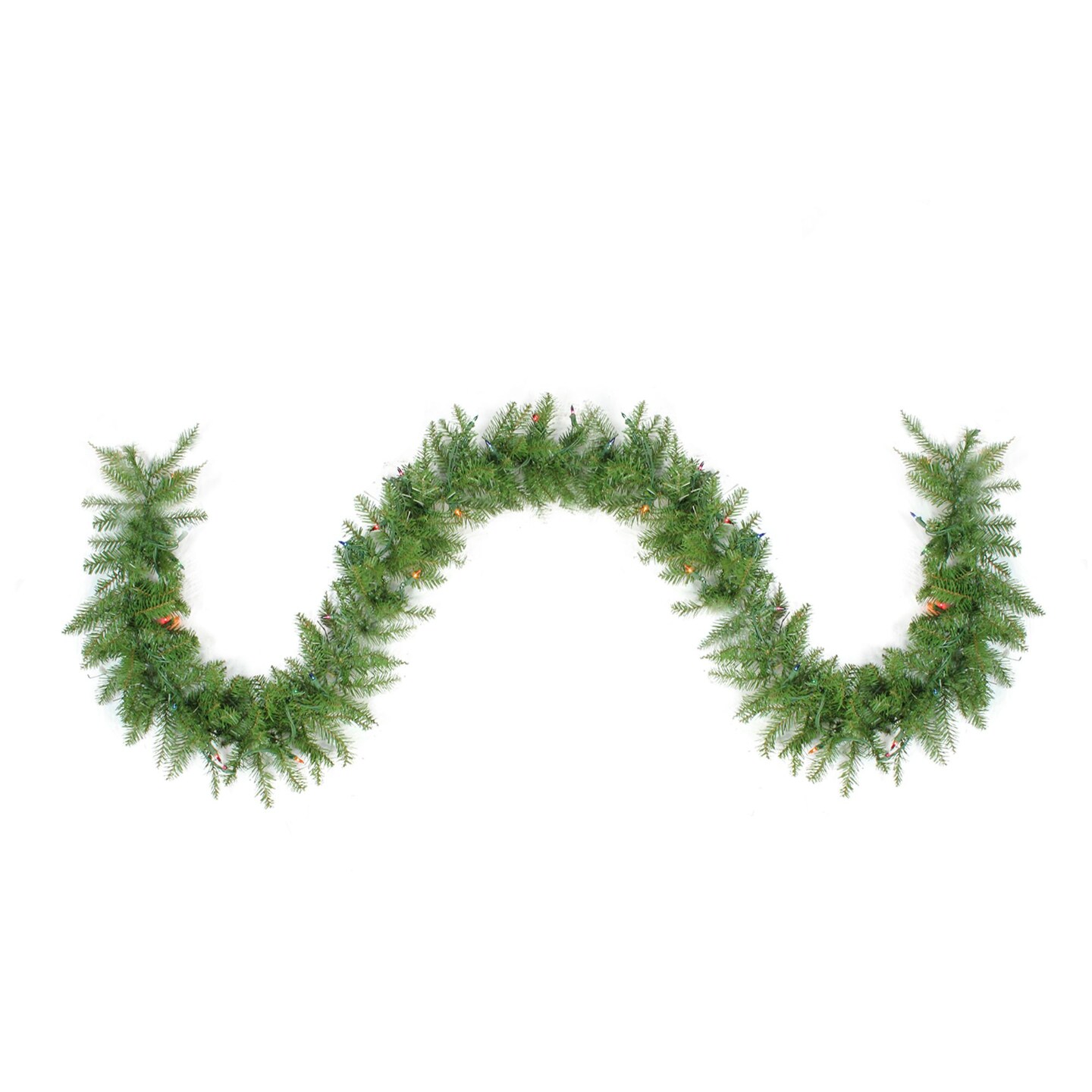 Northlight Pre-Lit Northern Pine Artificial Christmas Garland - 9&#x27; x 10&#x22; - Multi Color Lights