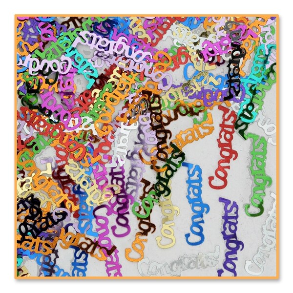 Beistle Pack of 6 Multicolor Congrats Confetti bags 0.5 Oz
