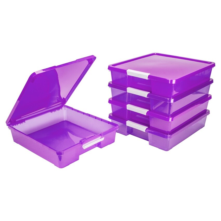 12x12 Classroom Student Project Box, Tint Purple, Case of 5