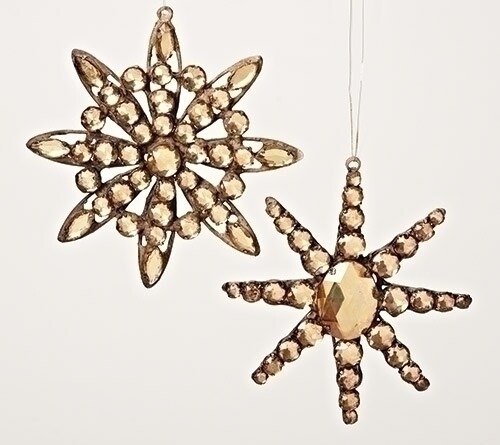 Roman 5.5" Brown Jeweled Diamond Gem Snowflake Christmas Ornament Michaels