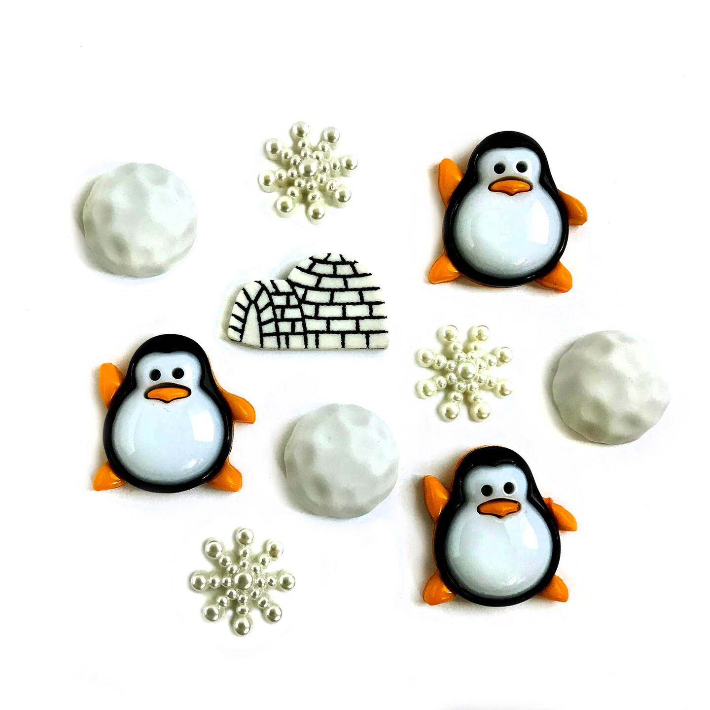 Buttons Galore Penguin Pals Christmas Craft Buttons - 30 Sewing &#x26; Craft Buttons