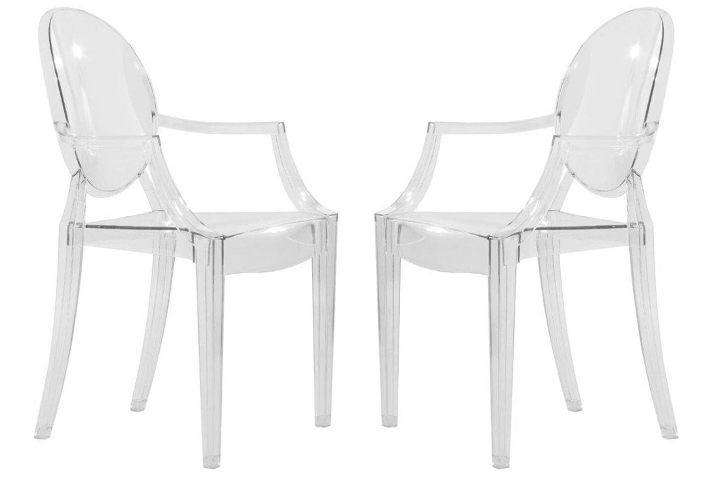 LeisureMod Carroll Modern Acrylic Chair - Clear