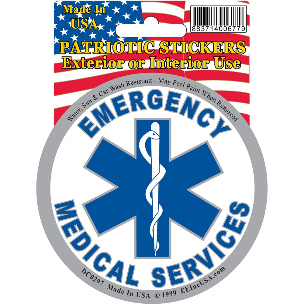 Patriotic EMS Sticker (3-1/2&#x22;)