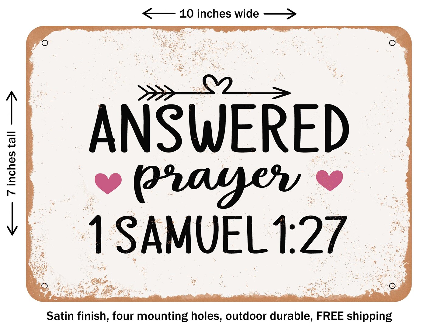 Decorative Metal Sign Answered Prayer Samuel7 Vintage Rusty Look Michaels 9829