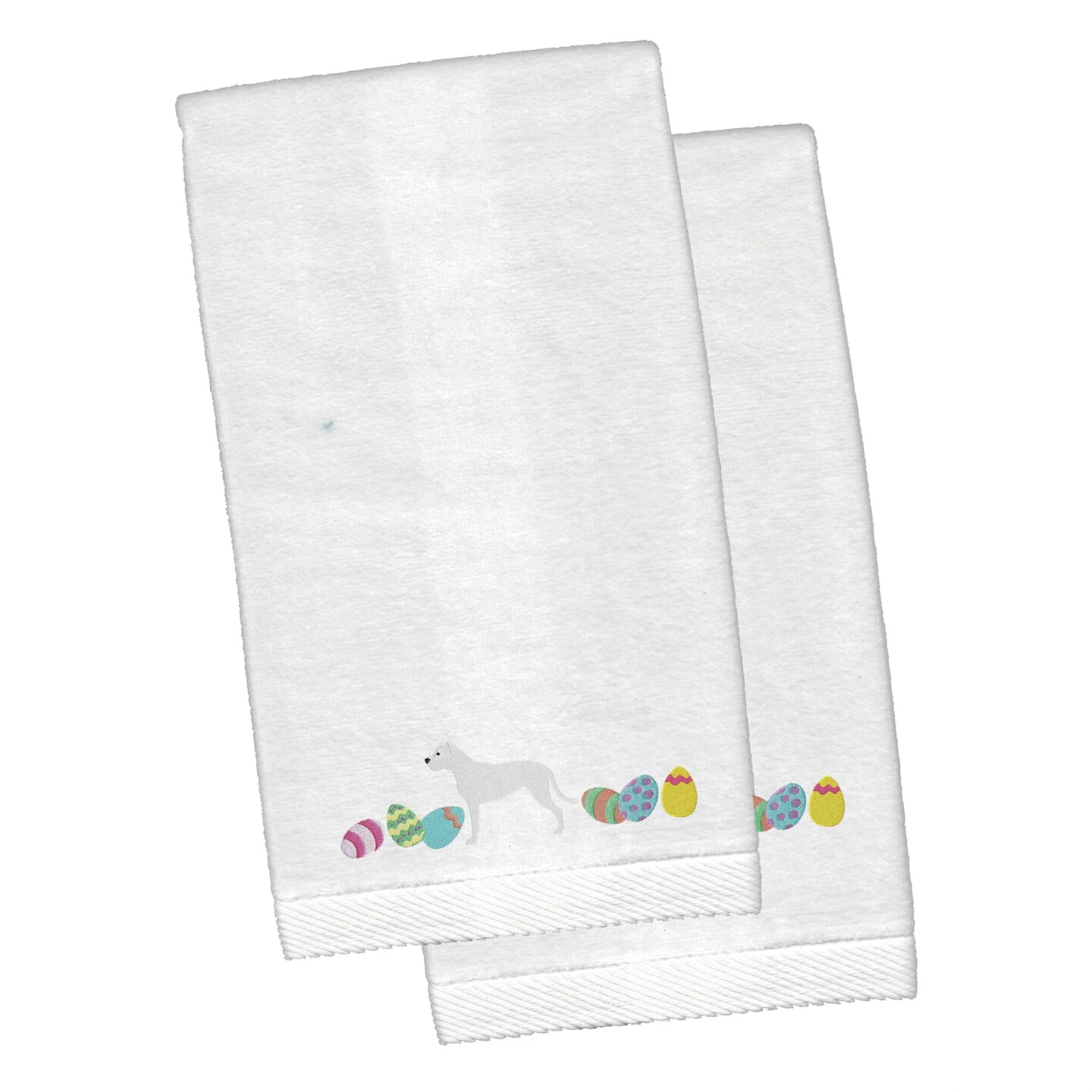 &#x22;Caroline&#x27;s Treasures Pit Bull Terrier Easter Emboidered Hand Towels, 26hx16w, Multicolor&#x22;
