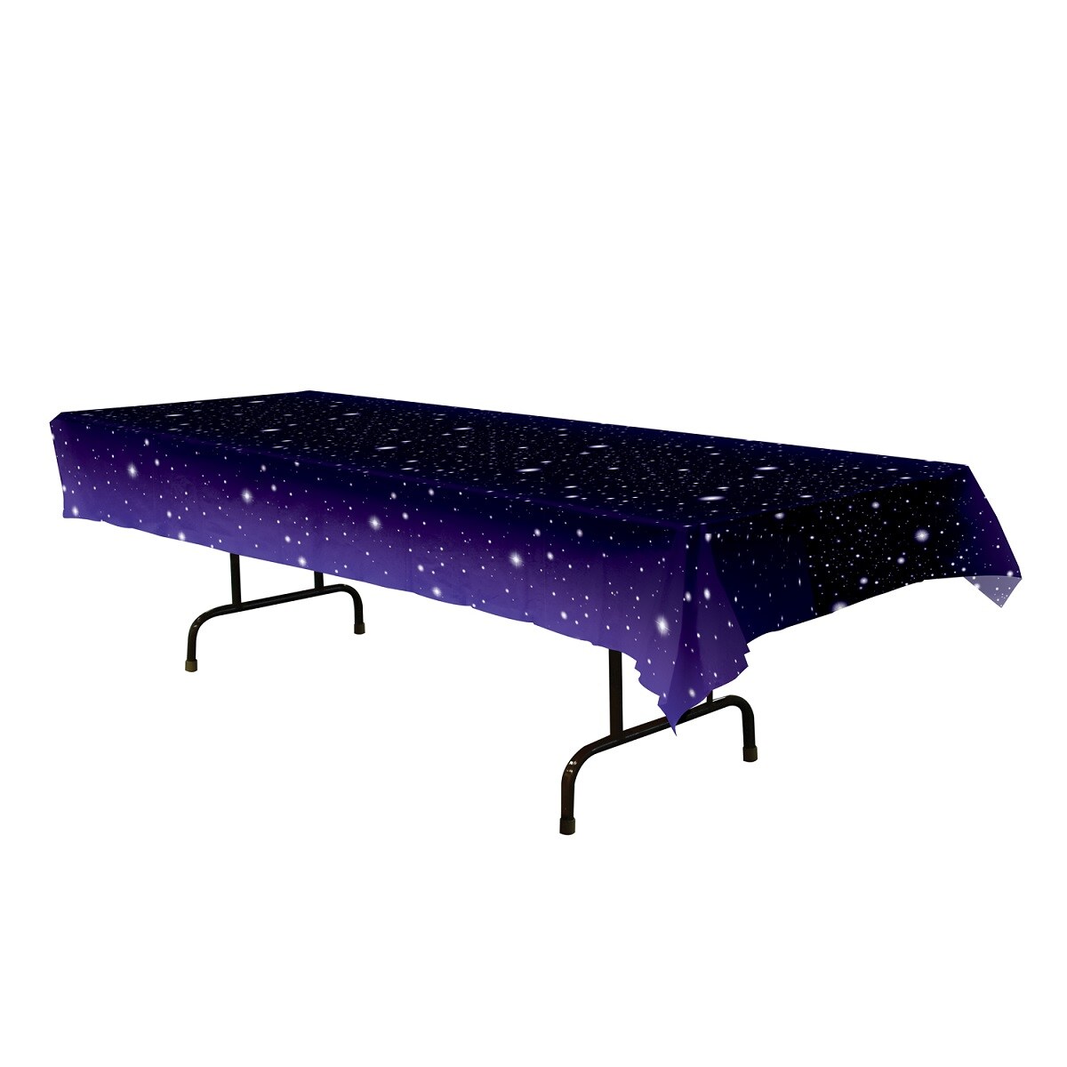 Party Central Club Pack of 12 Purple and White Starry Night Rectangular Tablecovers 54" x 108"