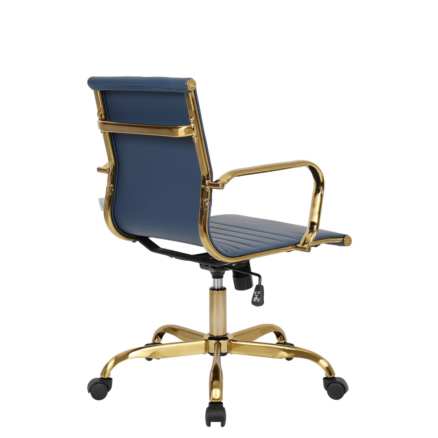 LeisureMod Harris Office Chair with Gold Frame