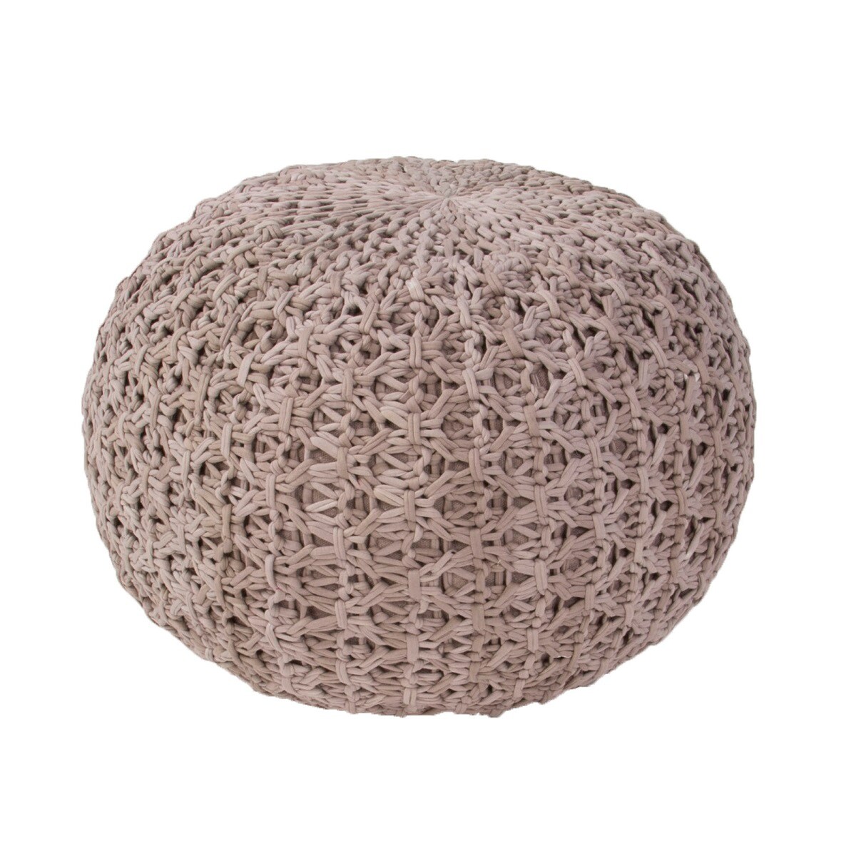 Jaipur Living 20&#x22; Fossil Gray Textured Solid Pattern Spherical Cotton Pouf Ottoman