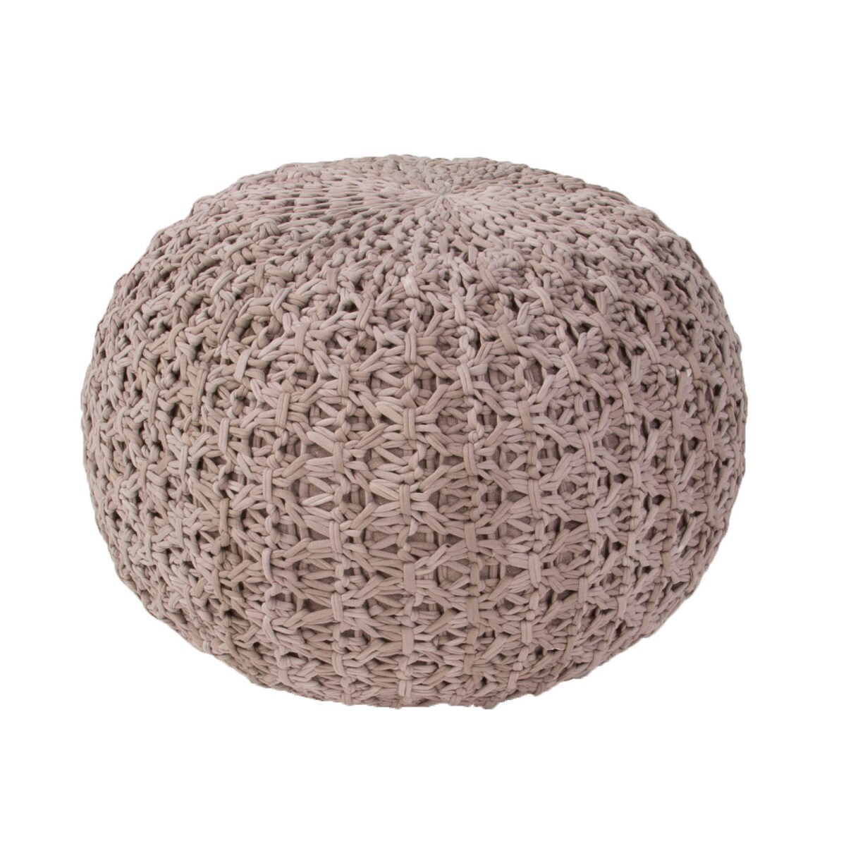 Jaipur Living Solid Pattern Cotton Pouf Ottoman - 20&#x22; - Brown