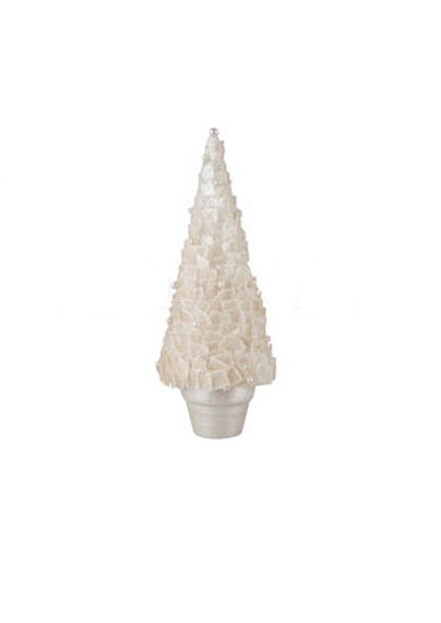 Gallerie II 10" White Pearl Embellished Potted Christmas Tree Tabletop Decor