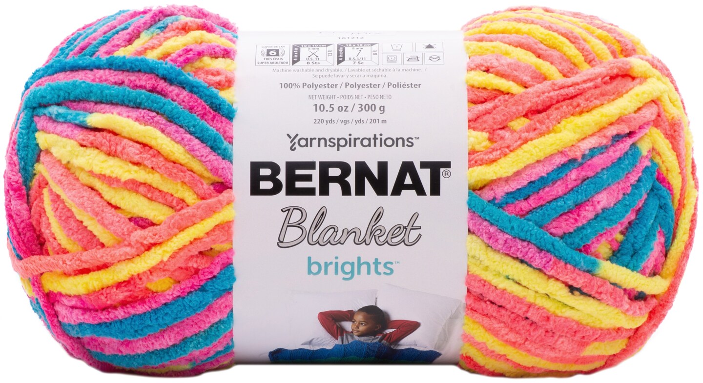 Bernat Blanket Brights Big Ball Yarn Neon Mix Michaels
