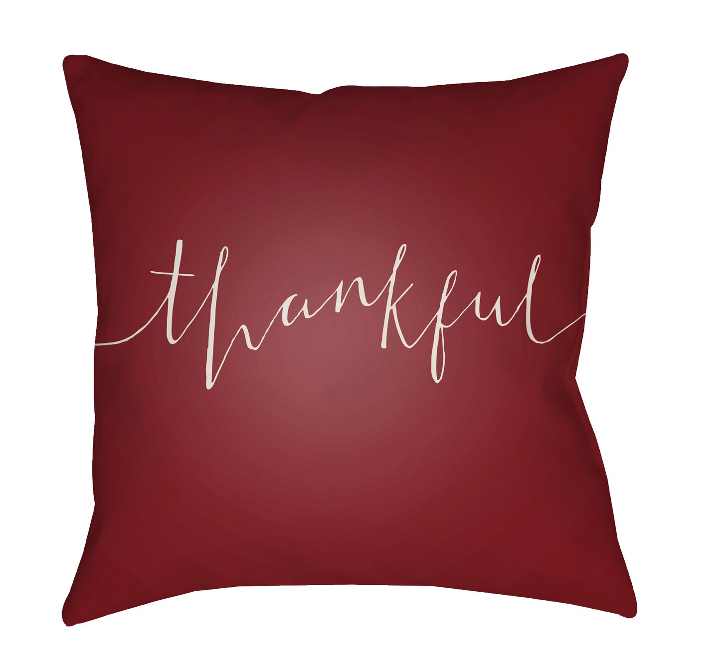 Tiwari Home 18" Berry Red and White Thankful Printed Square Throw Pillow Cover