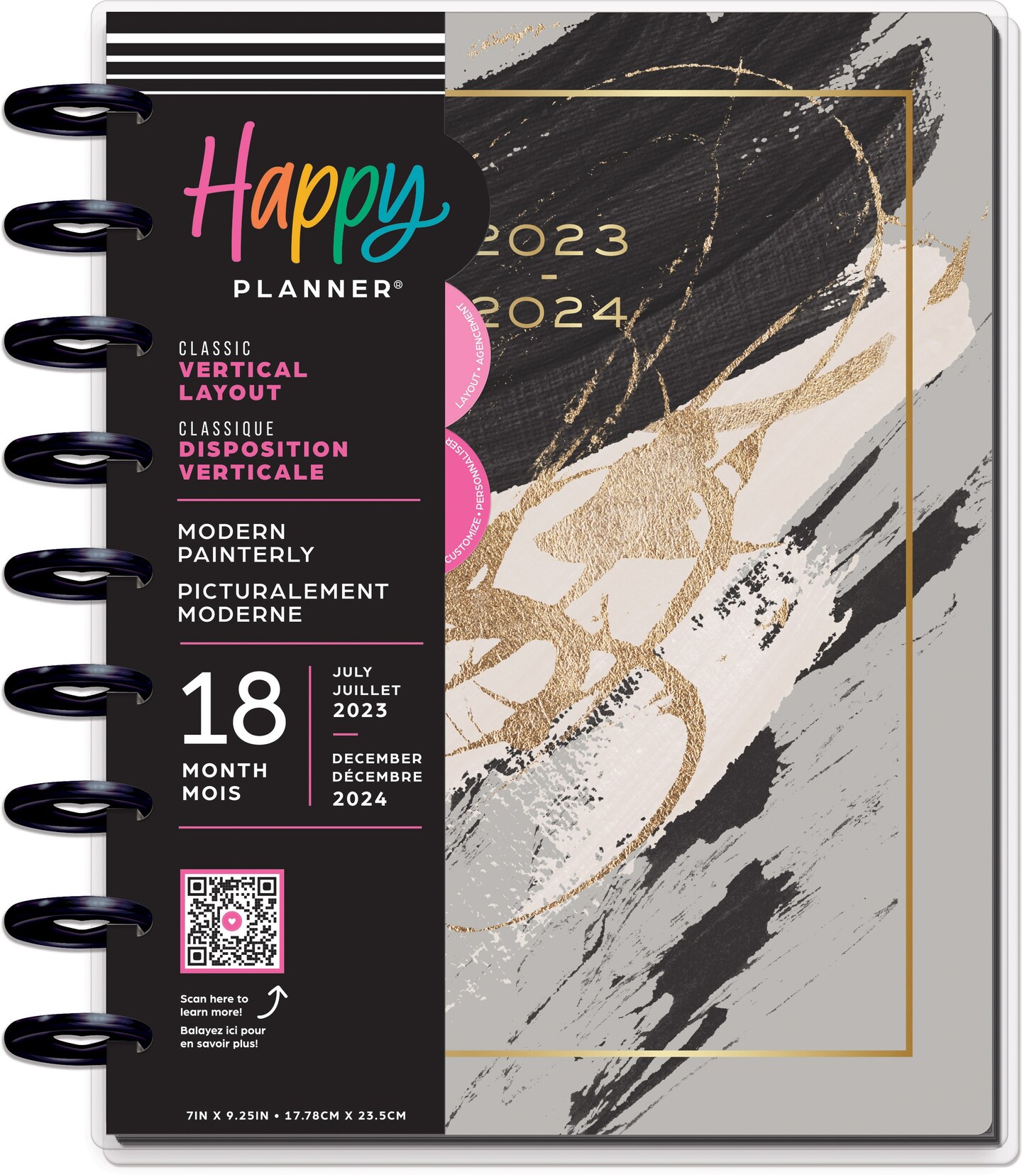 Happy Planner Classic 18-Month Planner-Modern Painterly; July '23 - Dec. '24