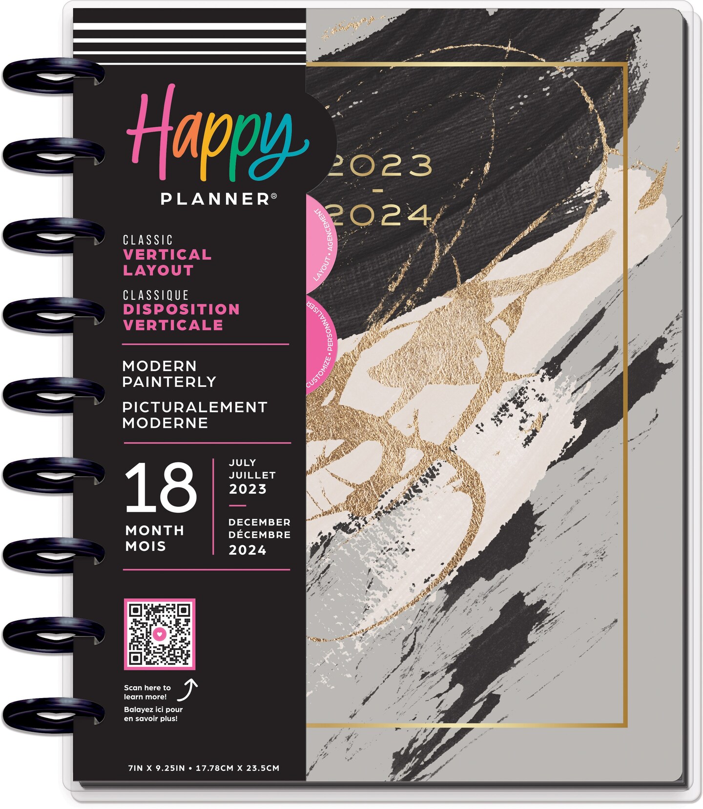 Happy Planner Classic 18-Month Planner-Modern Painterly; July '23