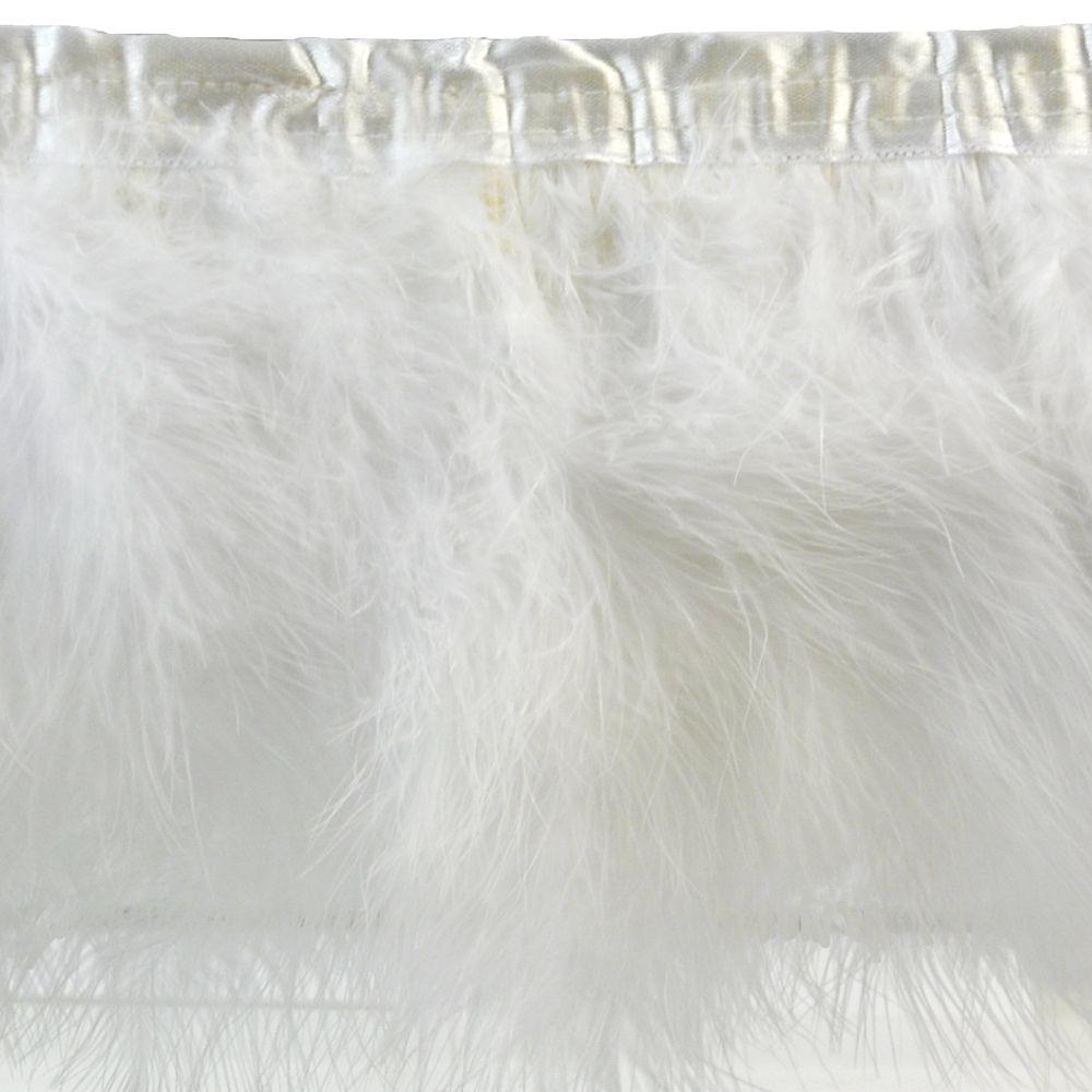 Belagio Feather Trim, 8&#x22; Wide, 2-Yard Piece, White