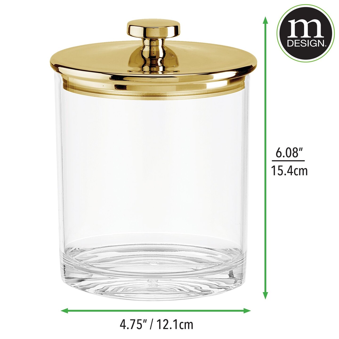 mDesign Acrylic Kitchen Apothecary Airtight Canister Jar, Set of 4