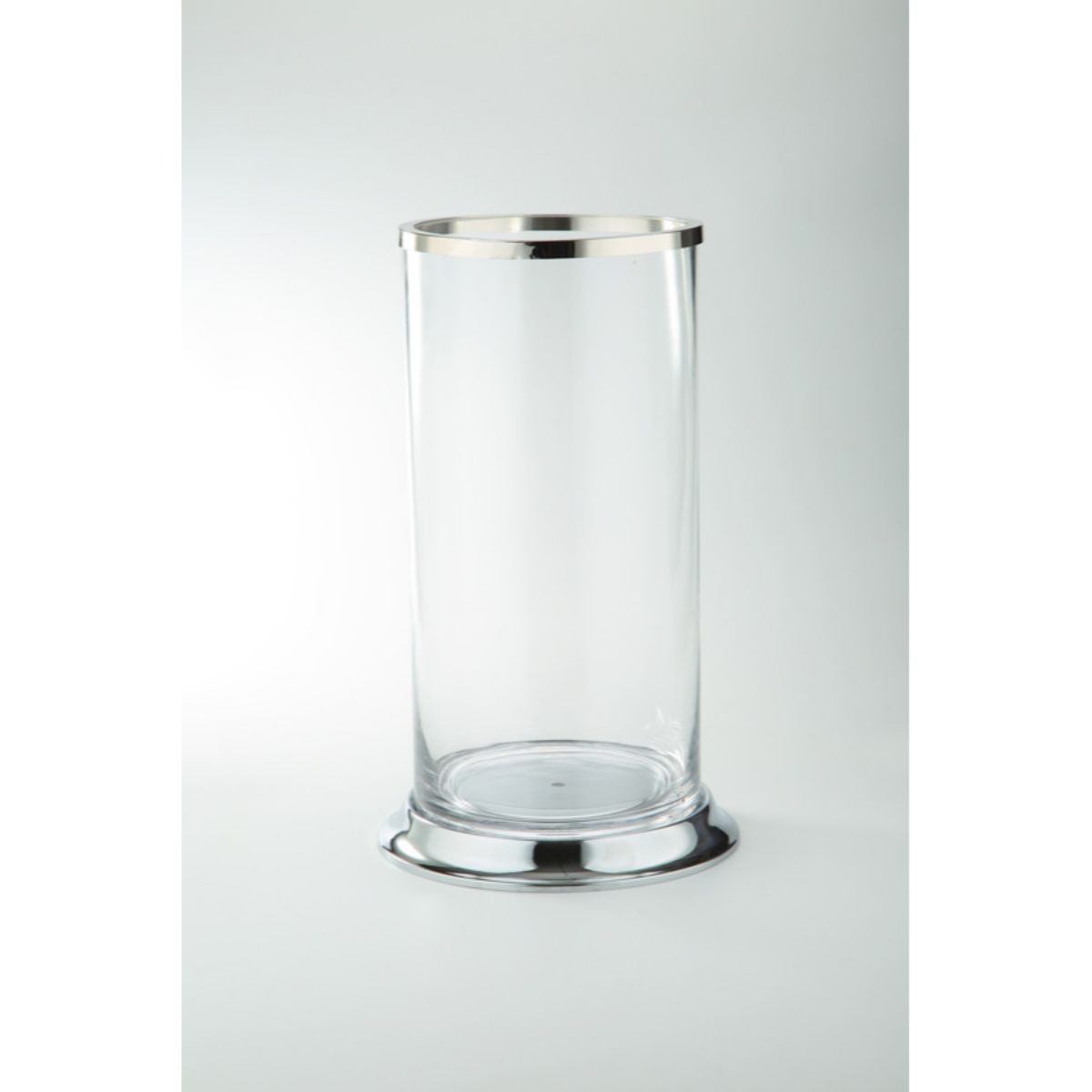 CC Home Furnishings Cylindrical Glass Vase - 18&#x22; - Clear and Silver