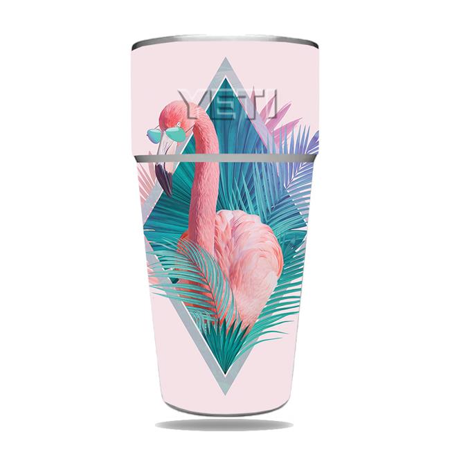 MightySkins  Skin for Yeti Rambler 26 oz Stackable Cup - Flamingo Vice