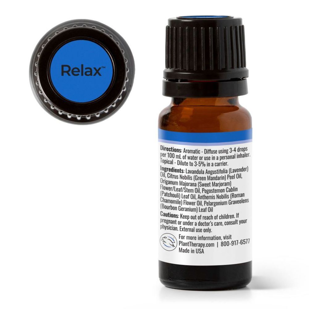 Plant Therapy - Relax Essential Oil Blend - 100% Pure, Undiluted, Therapeutic Grade, 10 mL