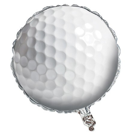 Party Central Club Pack of 10 White Sports Fanatic Golf Ball Shaped Metallic Party Balloons 18&#x22;