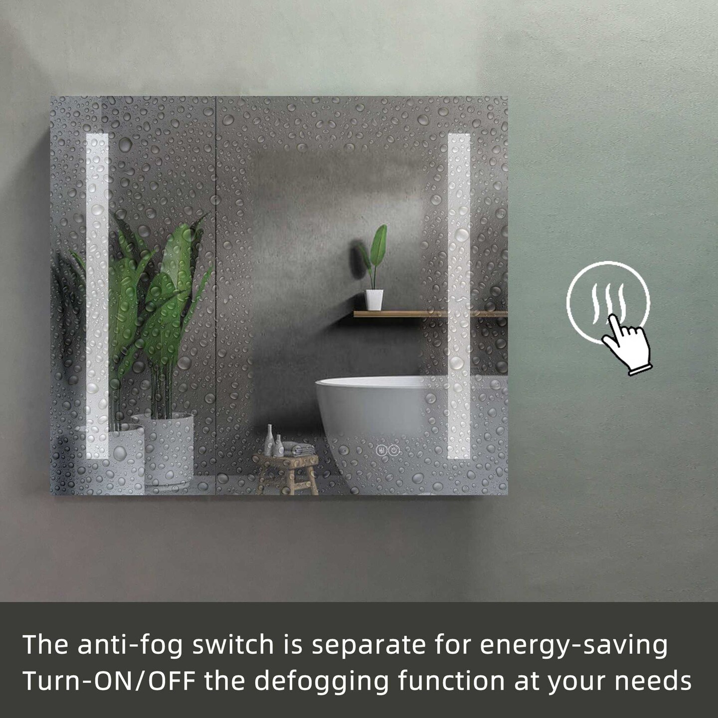 Erie Rectangular Silver Aluminum Recessed or Surface Mount Mirror Medicine Cabinet