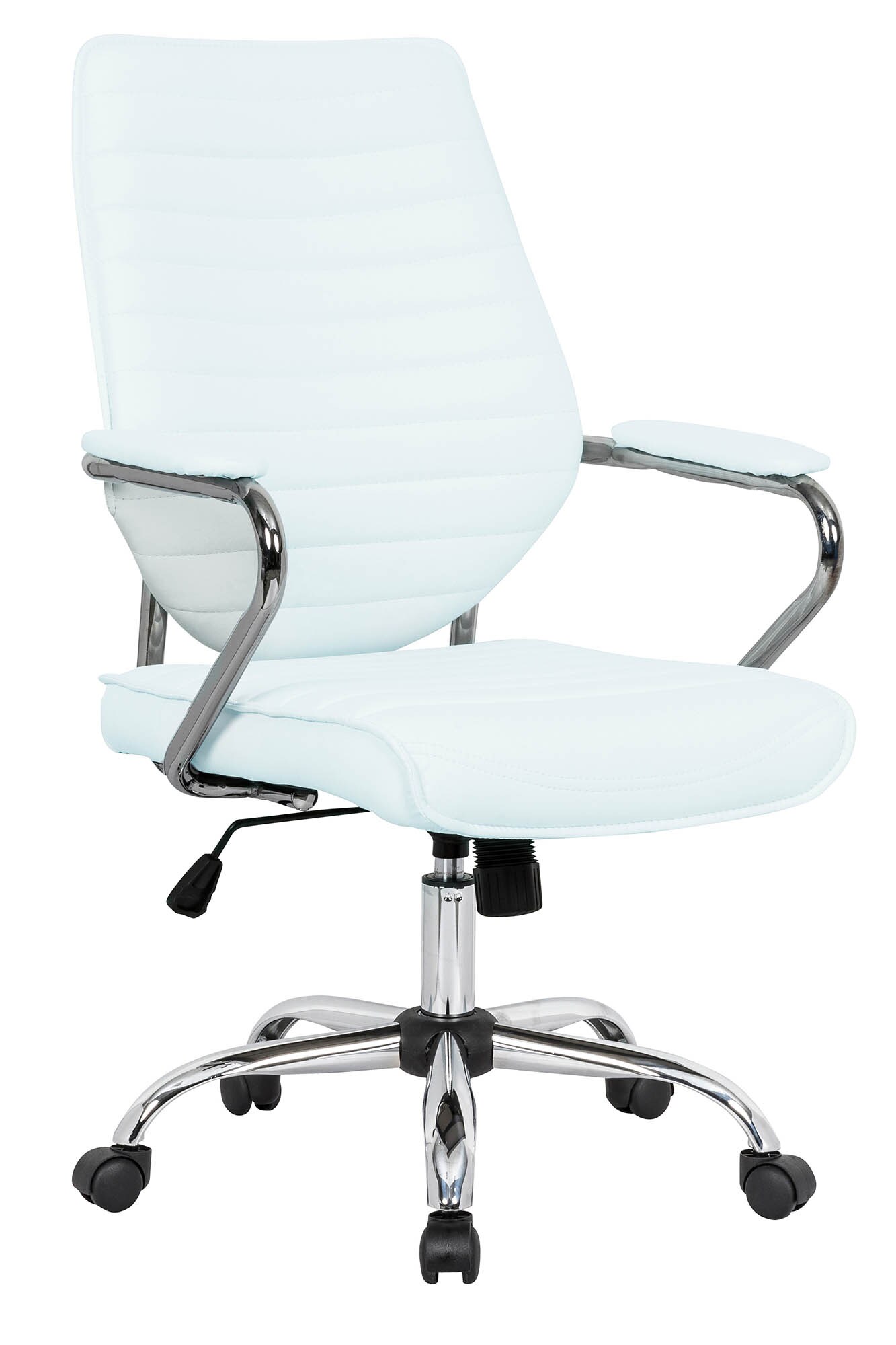 LeisureMod Winchester Home Leather Office Chair - White