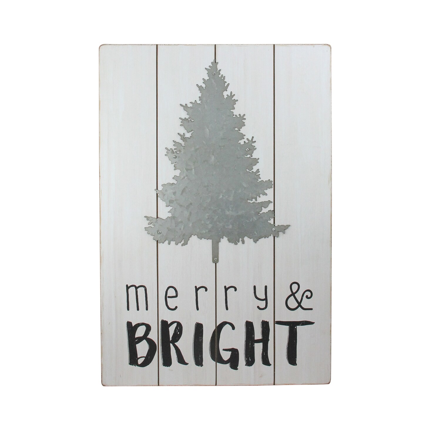 Midwest 20&#x22; Gray and Black Rectangular Christmas Wall Hanging