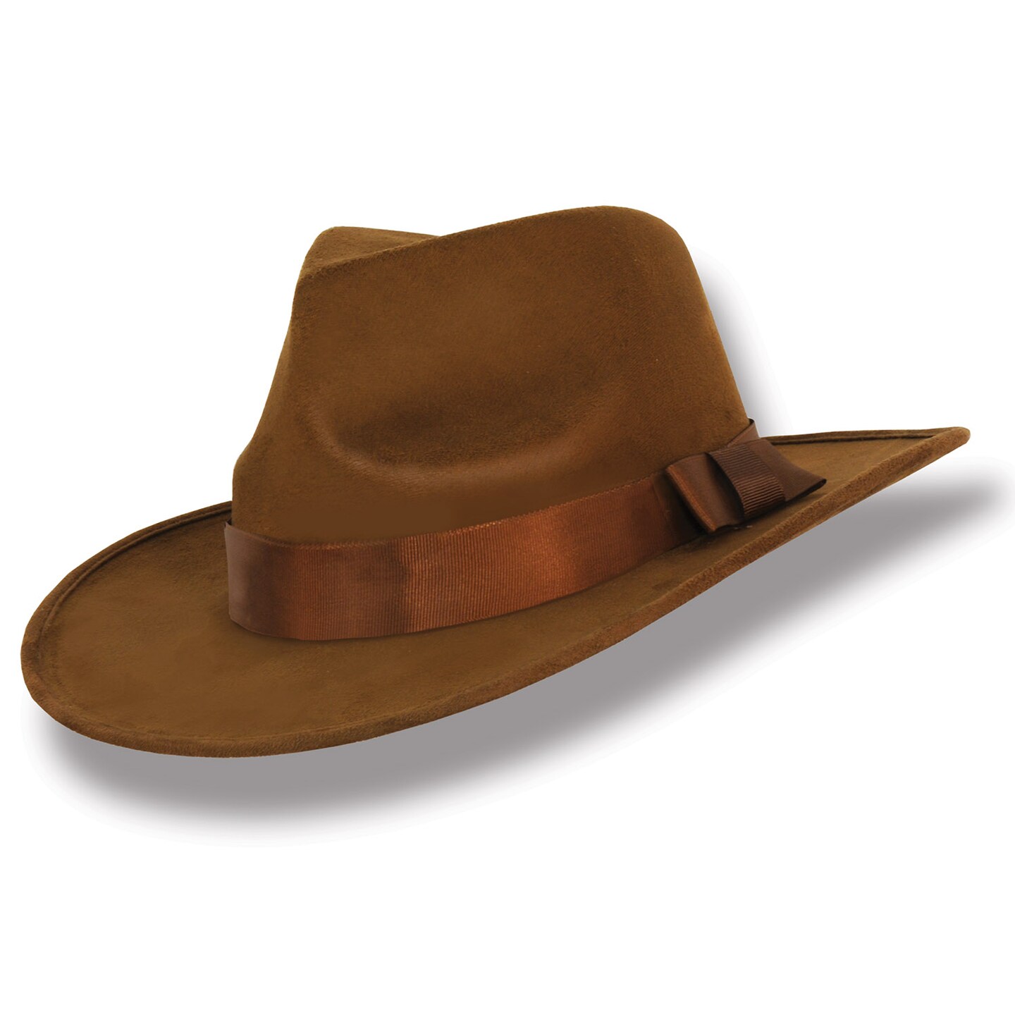 Beistle Set of 6 Brown Fabric Fedora Party Hat 12.5&#x22;