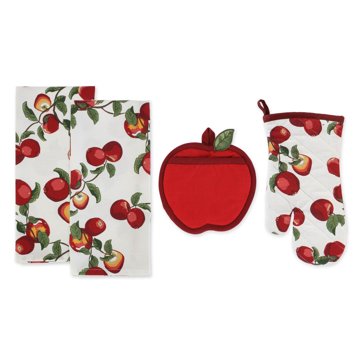 Contemporary Home Living 4-Piece Apple Orchard Kitchen Set, 28&#x22;