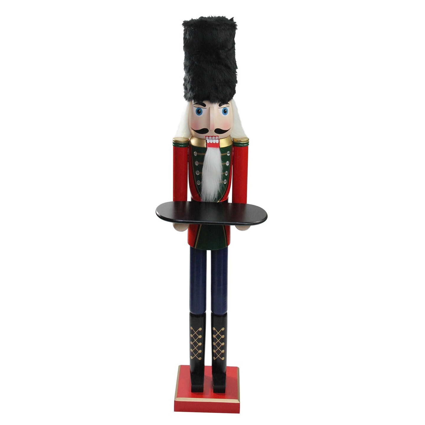 Northlight 48.25&#x22; Red and Black Christmas Butler Nutcracker with Tray
