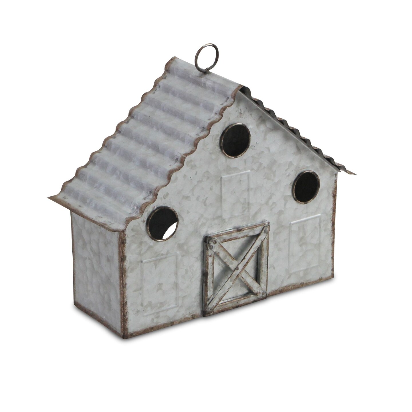 Contemporary Home Living 12.25&#x22; Brown and Gray Outdoor Birdhouse with Top Hanging Loop
