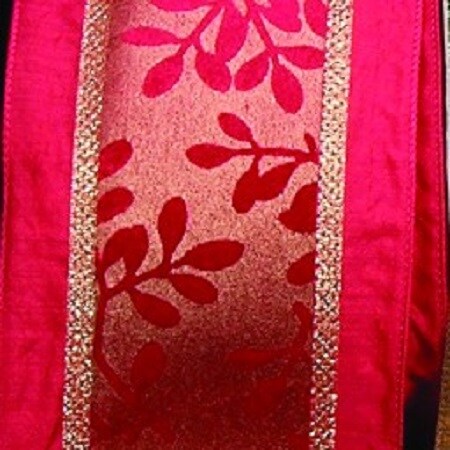 The Ribbon People Shimmering Red and Gold Wired Craft Ribbon 4" x 20 Yards