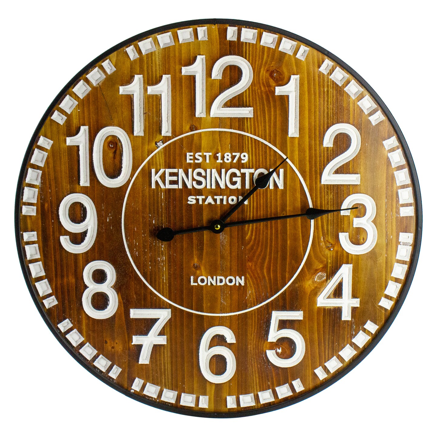 Northlight 24&#x22; Rustic Industrial Farmhouse Style Round Wall Clock with Metal Frame