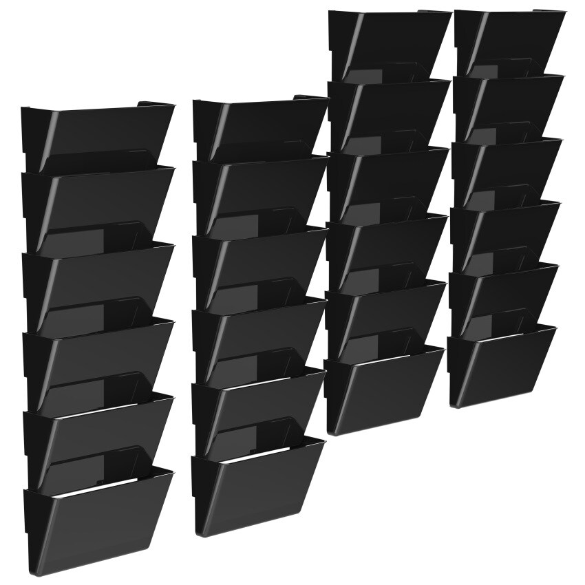 Storex Recycled Wall Files, 6-Pack, Letter, Black (Case of 4 packs)