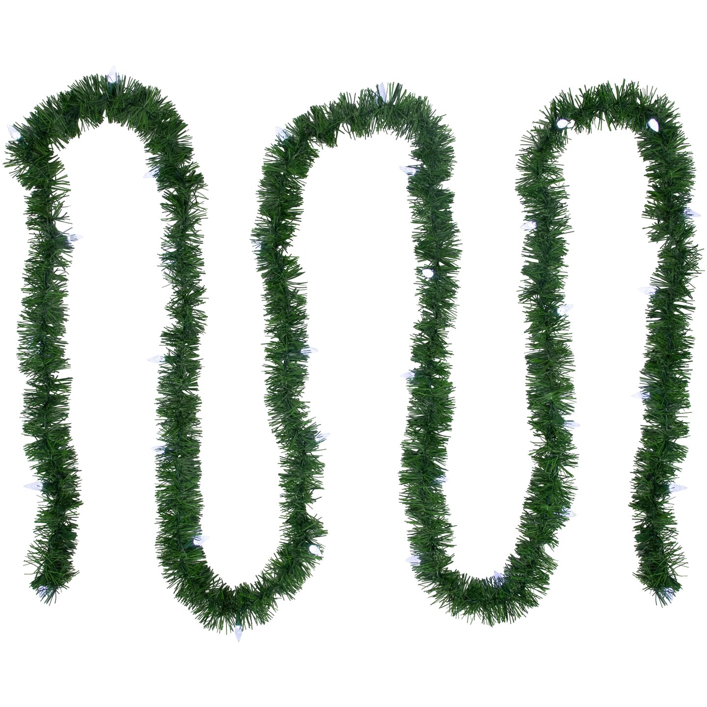 Northlight 18' x 3" Pre-Lit Pine Artificial Christmas Garland, Pure White LED Faceted Lights