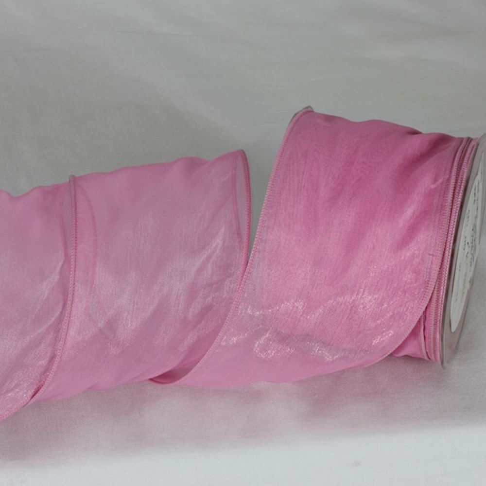 The Ribbon People Pink Wired Edge Craft Organza Ribbon 3&#x22; x 27 Yards