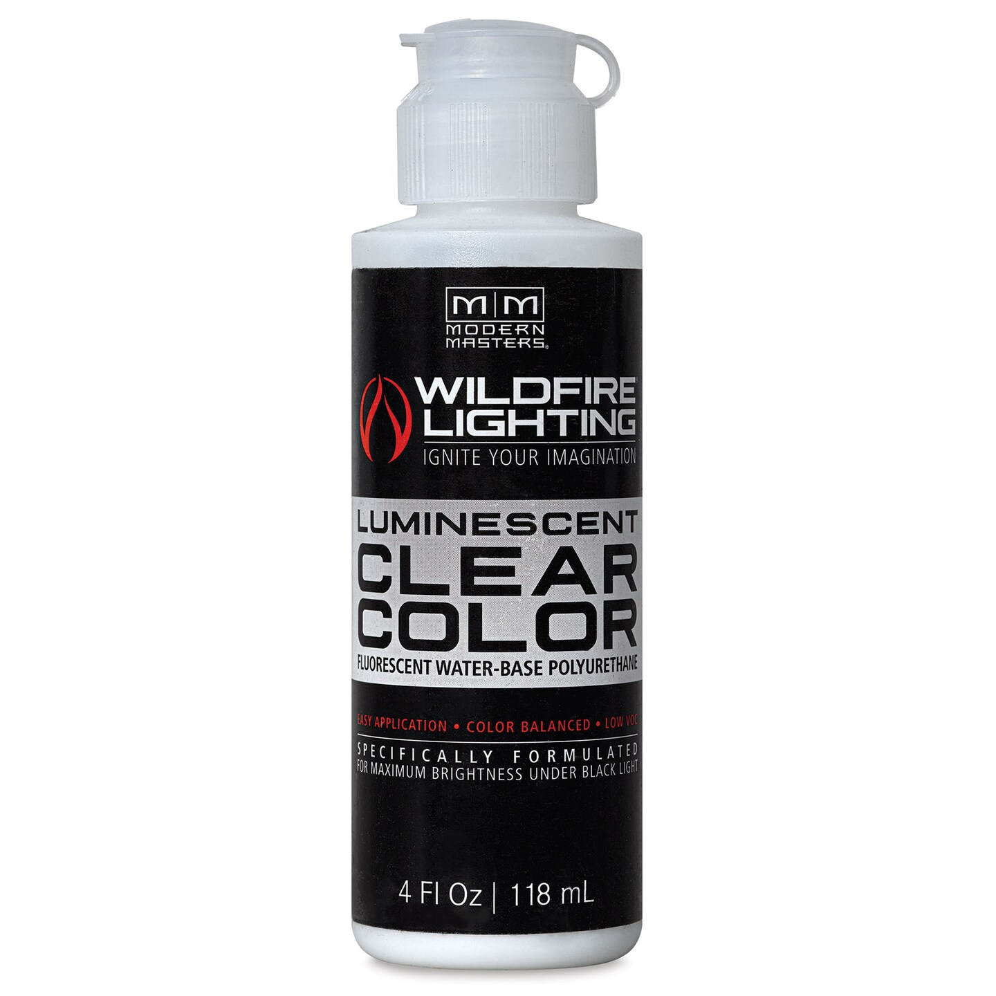Wildfire Invisible Clear Color Luminescent Polyurethane Paint - Pink, Flat, 4 oz Bottle