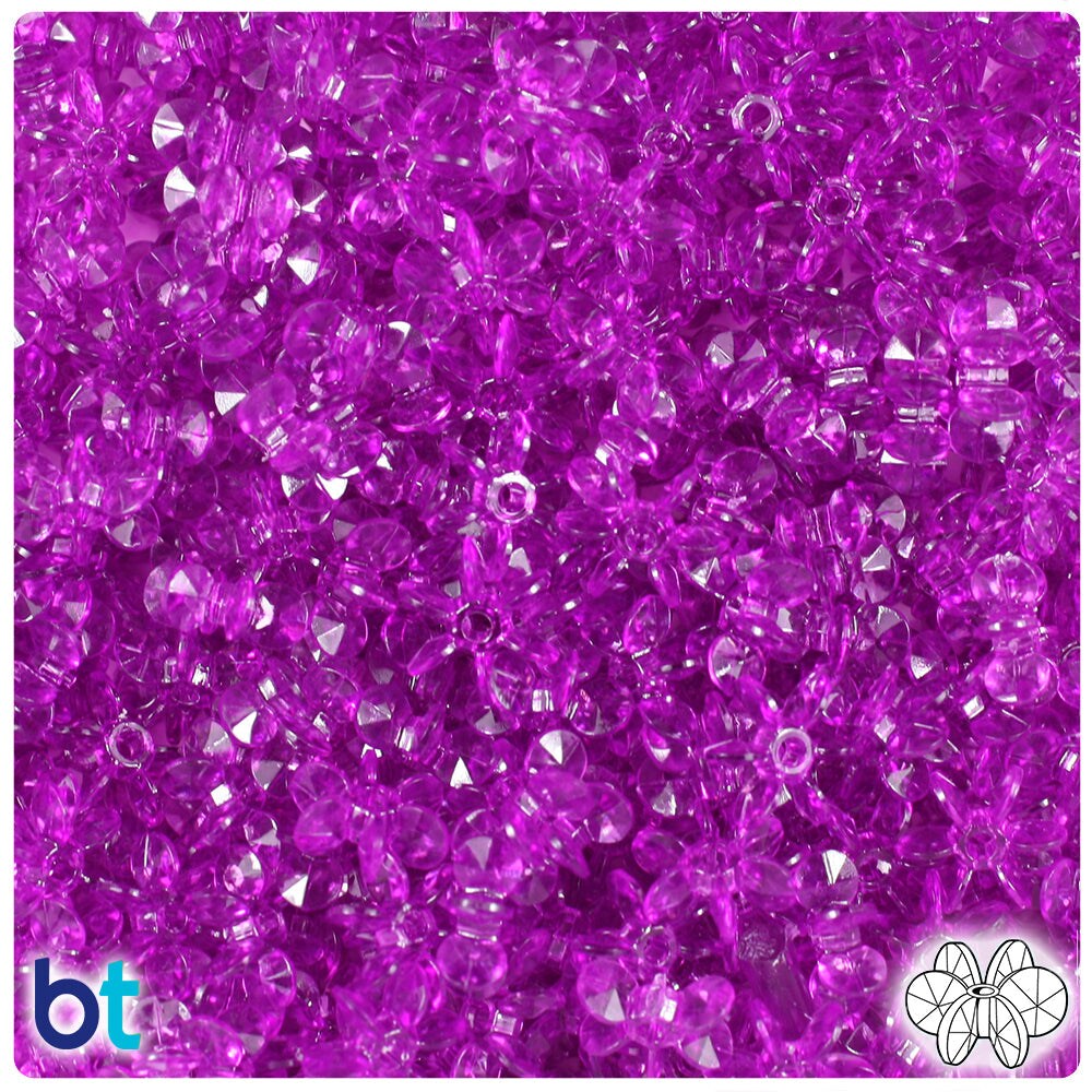 BeadTin Lilac Transparent 10mm SunBurst Plastic Craft Beads (450pcs)