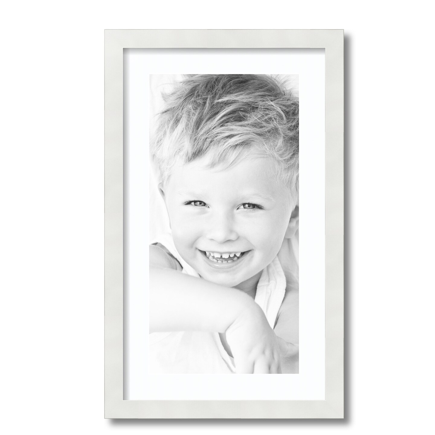 ArtToFrames 14x24&#x22; Matted Picture Frame with 10x20&#x22; Single Mat Photo Opening Framed in 1.25&#x22; White and 2&#x22; Mat (FWM-3966-14x24)